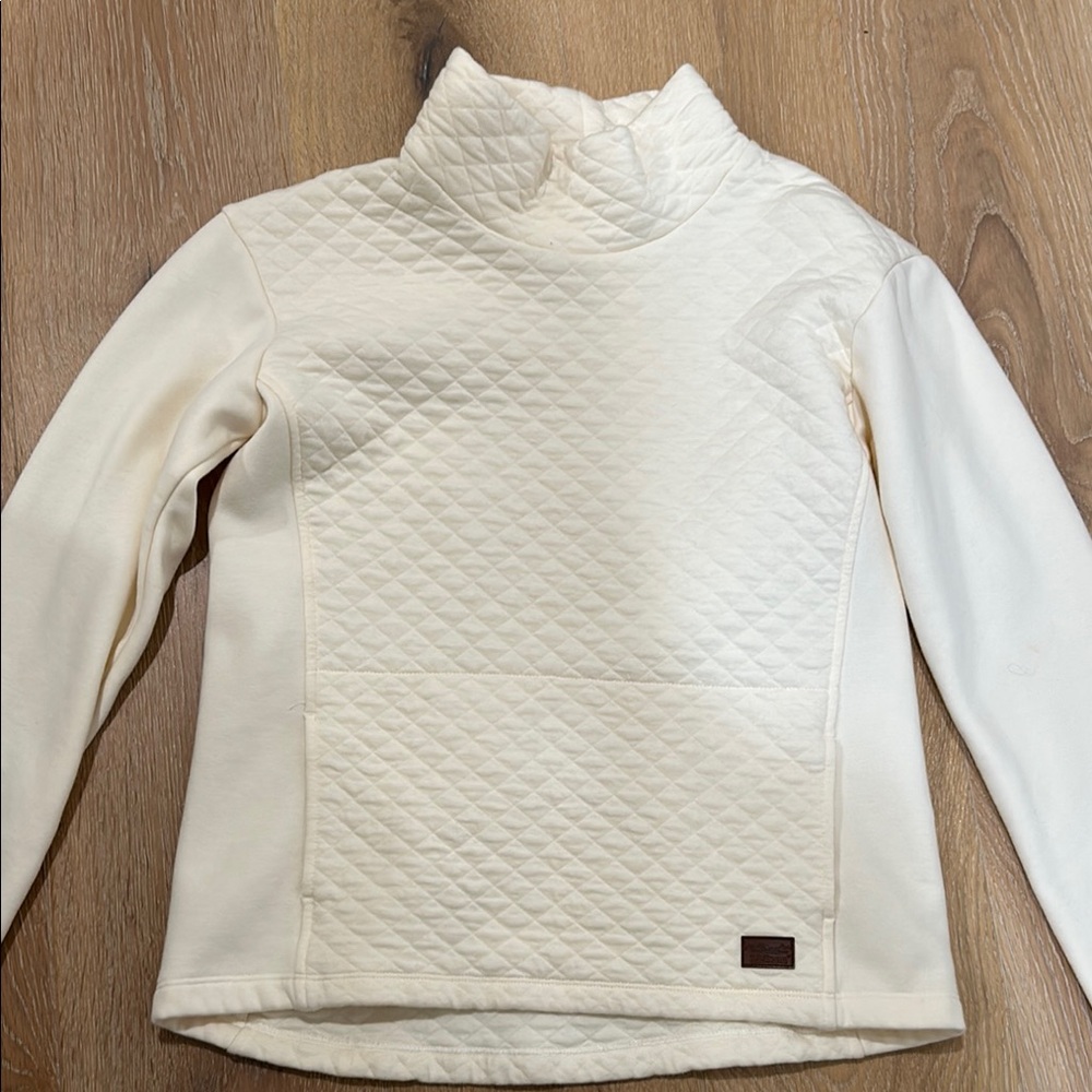 LL Bean Quilted Cream Pullover